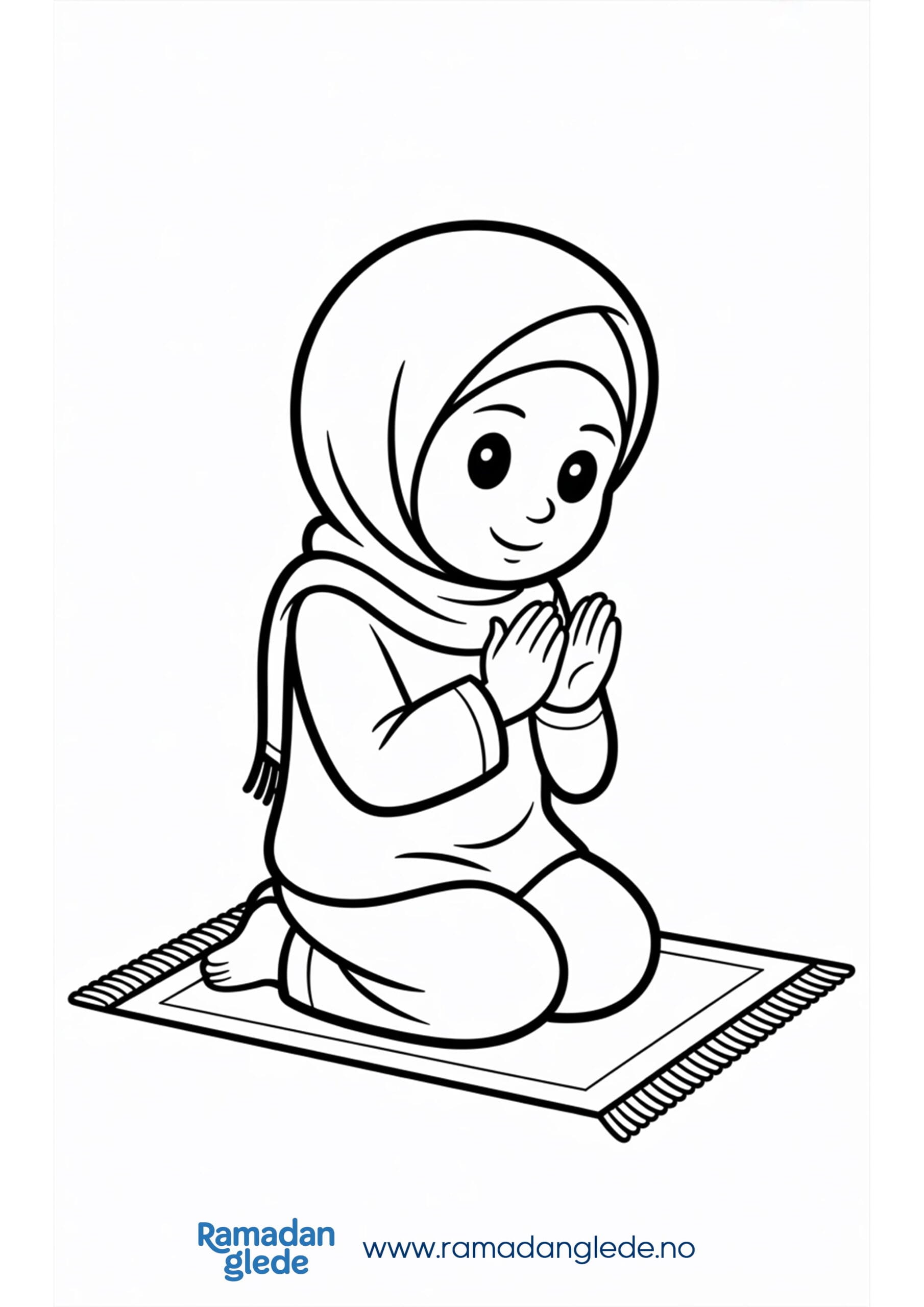 Bønn i Ramadan fargeark for barn