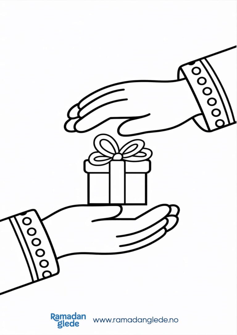 Fargeleggingsark: Dele i Ramadan fargeark for barn
