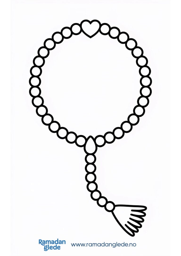 Fargeleggingsark: Dua i Ramadan fargeark for barn
