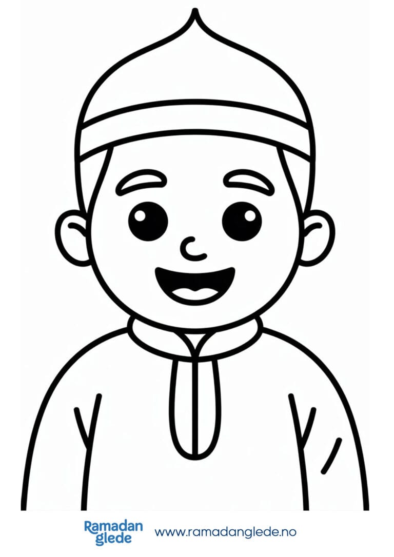 Fargeleggingsark: Glede i Ramadan fargeark for barn