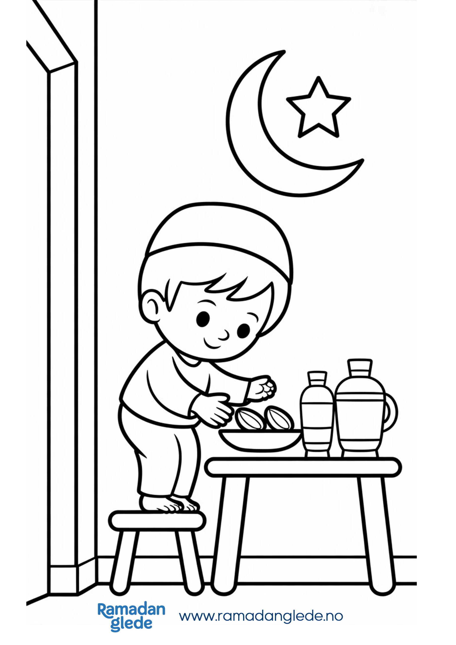 Hjelpe hjemme i Ramadan fargeark for barn