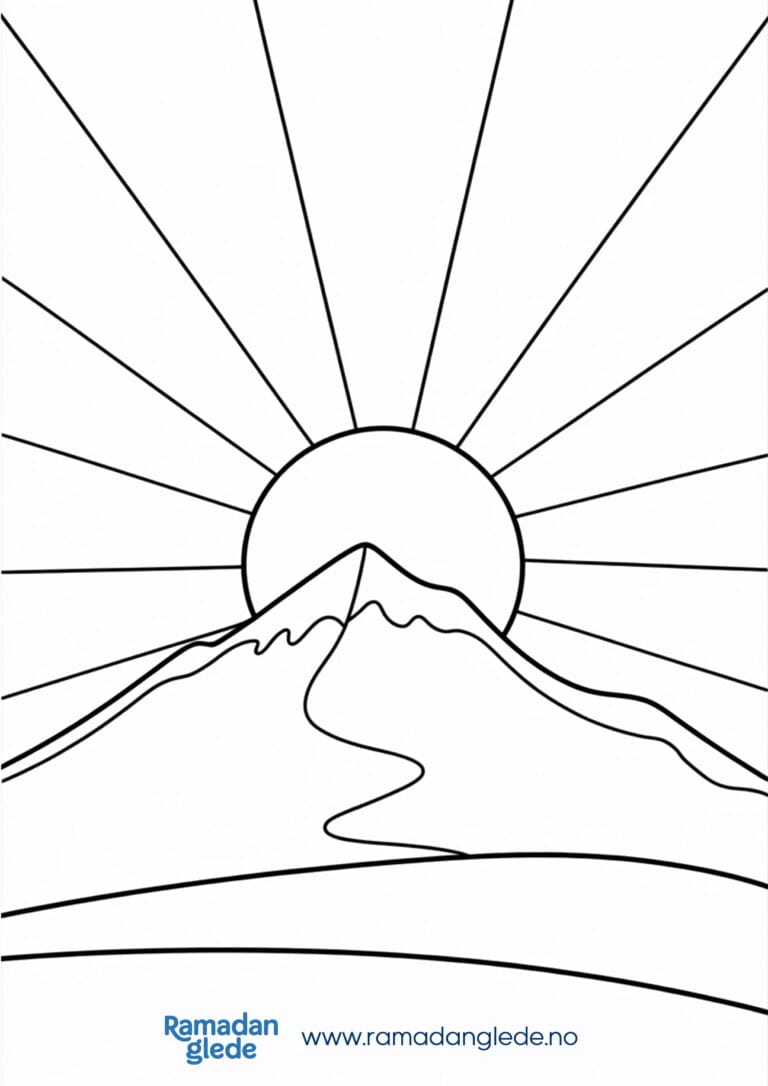 Fargeleggingsark: Huske Allah i Ramadan fargeark for barn