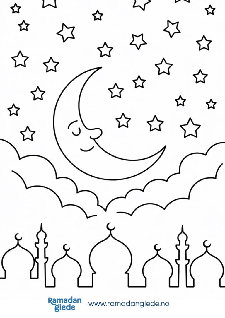 Fargeleggingsark: Laylat al-Qadr fargeark for barn