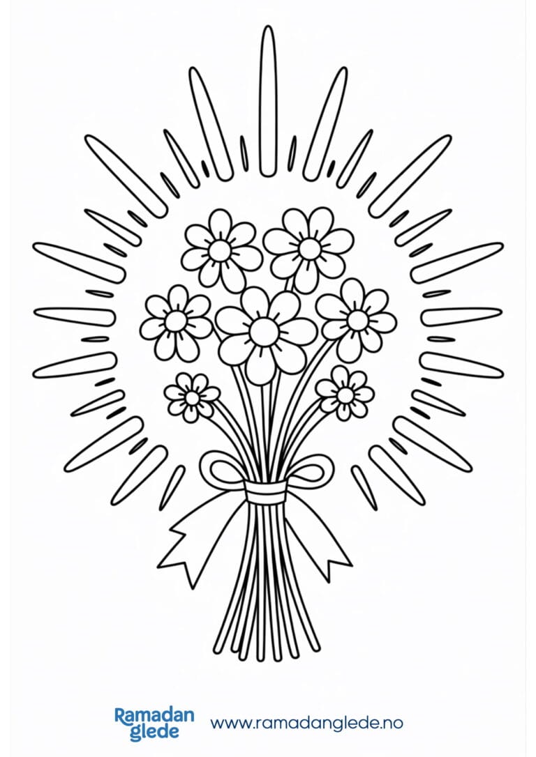 Fargeleggingsark: Takknemlighet for Allah fargeark for barn