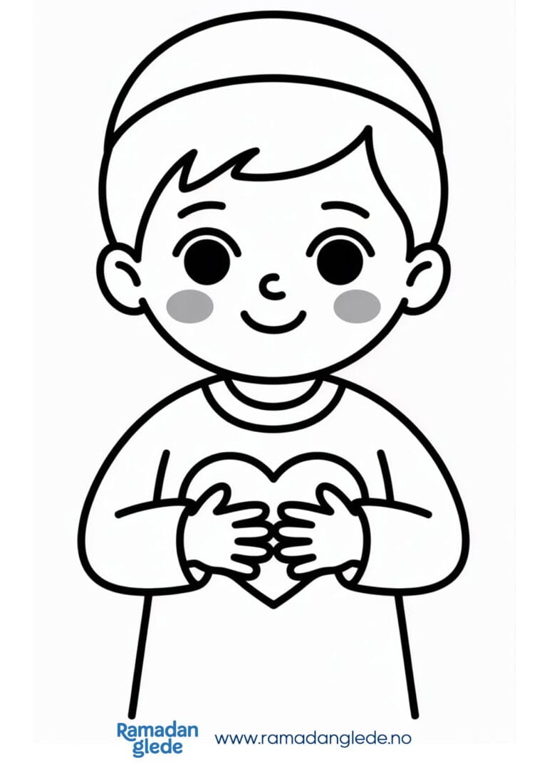 Fargeleggingsark: Takknemlighet i Ramadan fargeark for barn