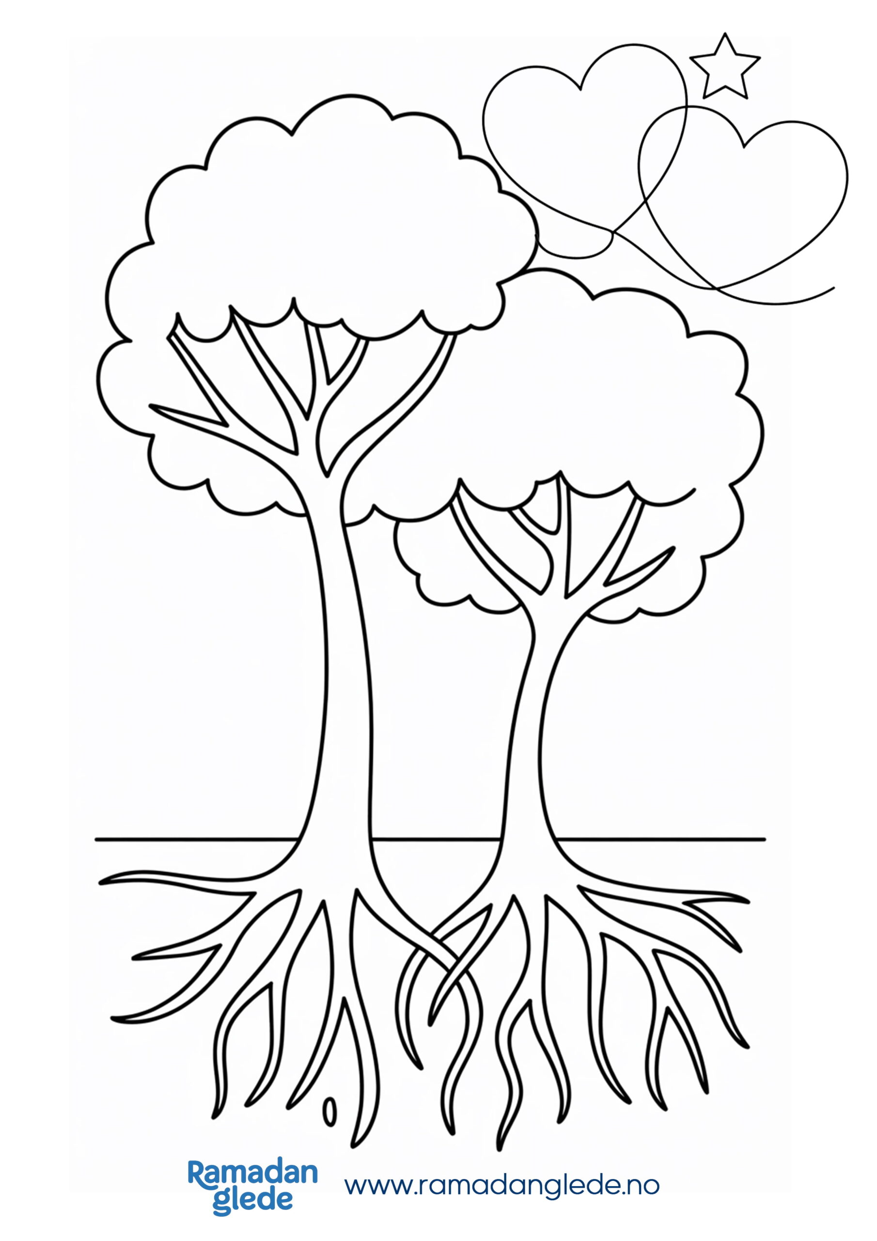 Vennskap i Ramadan fargeark for barn